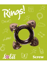 Чёрное эрекционное кольцо Rings Screw - Lola Games - в Саранске купить с доставкой