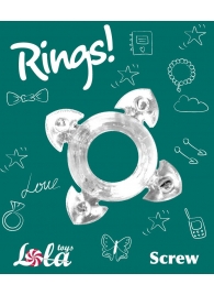 Прозрачное эрекционное кольцо Rings Screw - Lola Games - в Саранске купить с доставкой