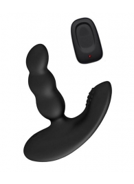 Черный силиконовый стимулятор простаты Levett Nitoc с пультом ДУ - Levett - в Саранске купить с доставкой