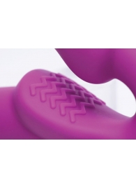 Ярко-розовый безремневой вибрострапон Evoke Vibrating Strapless Silicone Strap-on Dildo - XR Brands - купить с доставкой в Саранске