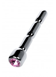 Серебристый уретральный плаг со стразом - 7 см. - ToyFa - купить с доставкой в Саранске