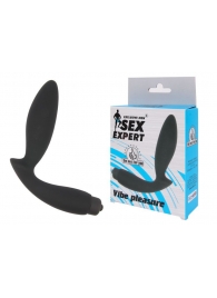 Чёрный вибростимулятор простаты Sex Expert Vibe Pleasure - Sex Expert - в Саранске купить с доставкой