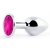Серебристая анальная пробка с малиновым кристаллом - 7,2 см. - Anal Jewelry Plug - купить с доставкой в Саранске