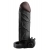 Чёрная вибронасадка с кольцом Vibrating Real Feel 2 Extension - 16 см. - Pipedream - в Саранске купить с доставкой
