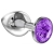 Малая серебристая анальная пробка Diamond Purple Sparkle Small с фиолетовым кристаллом - 7 см. - Lola Games - купить с доставкой в Саранске