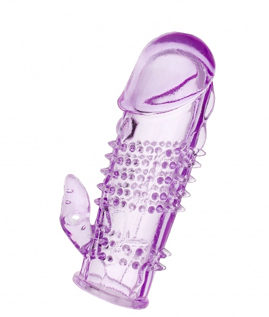 Фиолетовая насадка с коготком и шипами - 13 см. - Toyfa Basic - в Саранске купить с доставкой