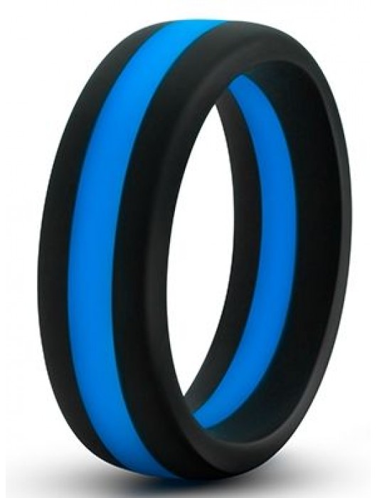 Черно-синее эрекционное кольцо Silicone Go Pro Cock Ring - Blush Novelties - в Саранске купить с доставкой