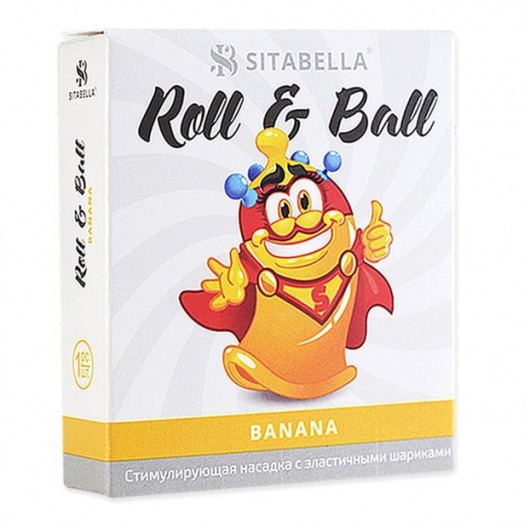 Стимулирующий презерватив-насадка Roll   Ball Banana - Sitabella - купить с доставкой в Саранске