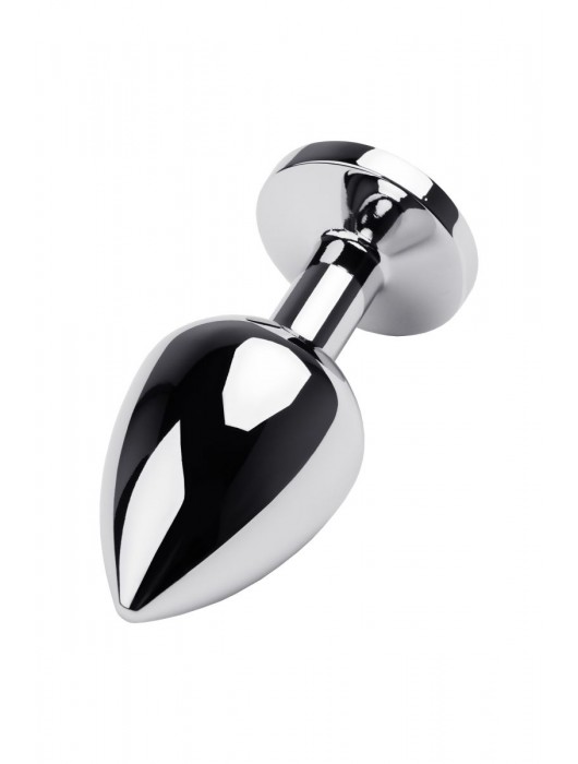 Серебристая коническая анальная пробка с красным кристаллом - 8 см. - ToyFa - купить с доставкой в Саранске