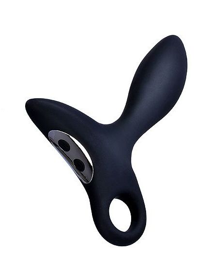 Черный силиконовый анальный вибромассажер Erokey с колечком-ограничителем - Erokay - в Саранске купить с доставкой