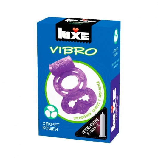 Фиолетовое эрекционное виброкольцо Luxe VIBRO  Секрет Кощея  + презерватив - Luxe - в Саранске купить с доставкой