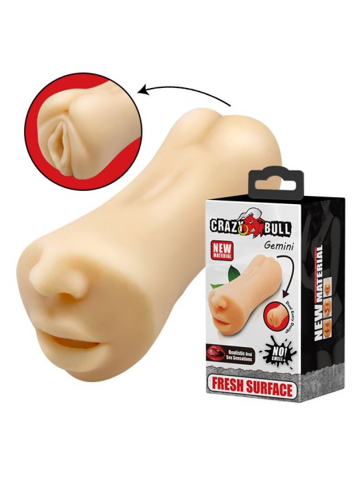 Двусторонний мастурбатор Gemini - ротик и вагина - Baile - в Саранске купить с доставкой
