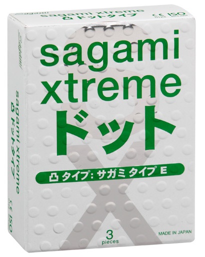 Презервативы Sagami Xtreme SUPER DOTS с точками - 3 шт. - Sagami - купить с доставкой в Саранске