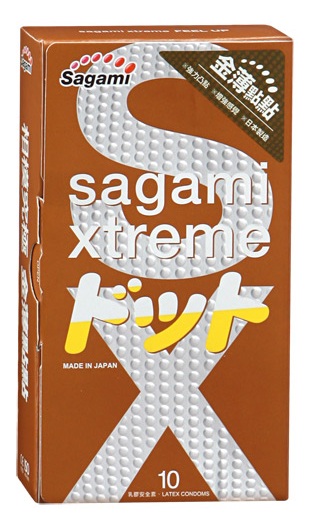 Презервативы Sagami Xtreme FEEL UP с точечной текстурой и линиями прилегания - 10 шт. - Sagami - купить с доставкой в Саранске