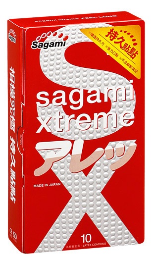 Утолщенные презервативы Sagami Xtreme Feel Long с точками - 10 шт. - Sagami - купить с доставкой в Саранске
