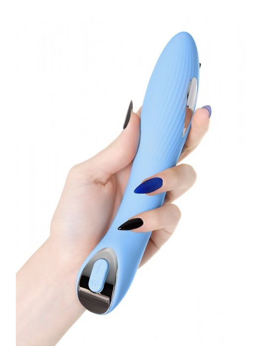 Голубой силиконовый вибратор с электростимуляцией TESLA G-POINT - 21 см. - ToyFa - купить с доставкой в Саранске