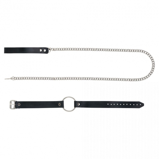 Черный поводок и чокер с кольцом Rada - Rebelts - купить с доставкой в Саранске