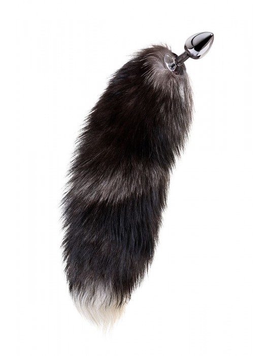 Серебристая металлическая анальная втулка с хвостом чернобурой лисы - размер S - ToyFa - купить с доставкой в Саранске