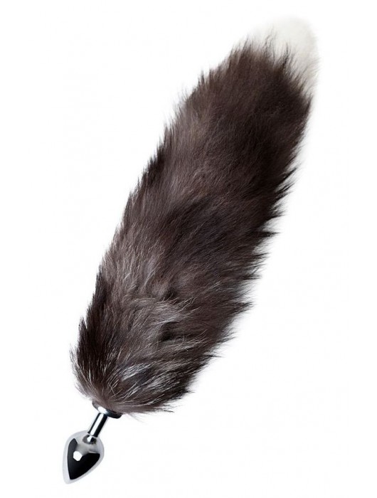 Серебристая металлическая анальная втулка с хвостом чернобурой лисы - размер S - ToyFa - купить с доставкой в Саранске