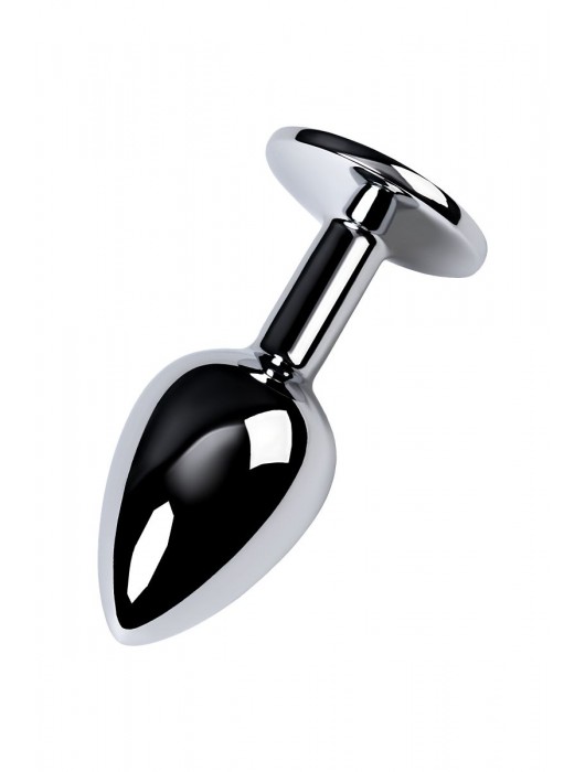 Серебристая конусовидная анальная пробка с фиолетовым кристаллом - 7 см. - ToyFa - купить с доставкой в Саранске