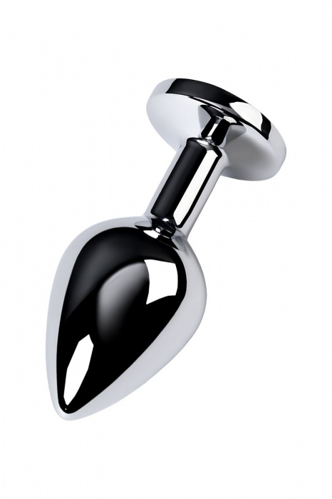 Серебристая конусовидная анальная пробка с голубым кристаллом - 8 см. - ToyFa - купить с доставкой в Саранске