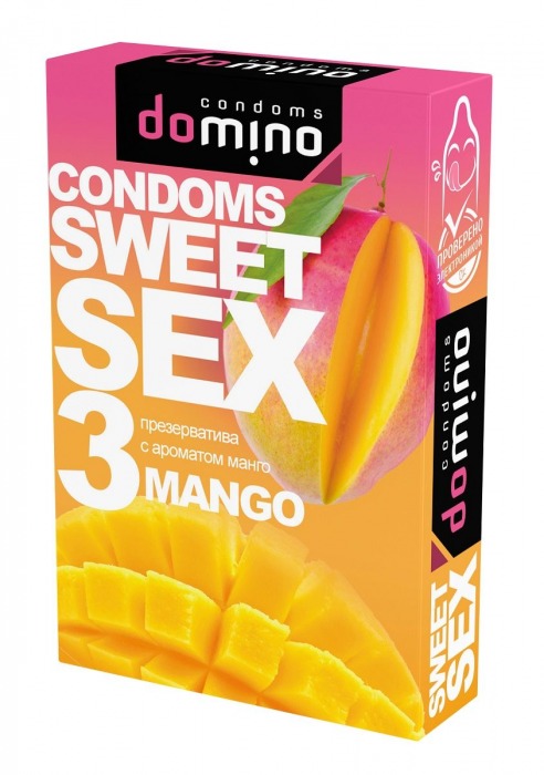 Презервативы для орального секса DOMINO Sweet Sex с ароматом манго - 3 шт. - Domino - купить с доставкой в Саранске