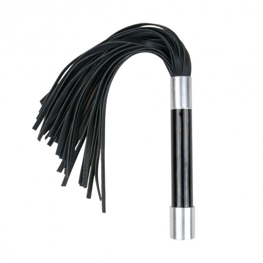 Черная плеть Easytoys Flogger With Metal Grip - 38 см. - Easy toys - купить с доставкой в Саранске