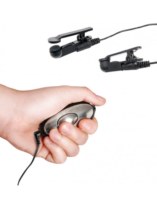 Черные электрические зажимы для сосков Shock Therapy Nipple Clamps - Pipedream - купить с доставкой в Саранске