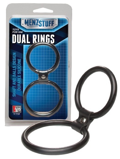 Чёрное двойное эрекционное кольцо Dual Rings Black - Dream Toys - в Саранске купить с доставкой