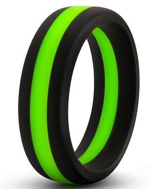 Черно-зеленое эрекционное кольцо Silicone Go Pro Cock Ring - Blush Novelties - в Саранске купить с доставкой