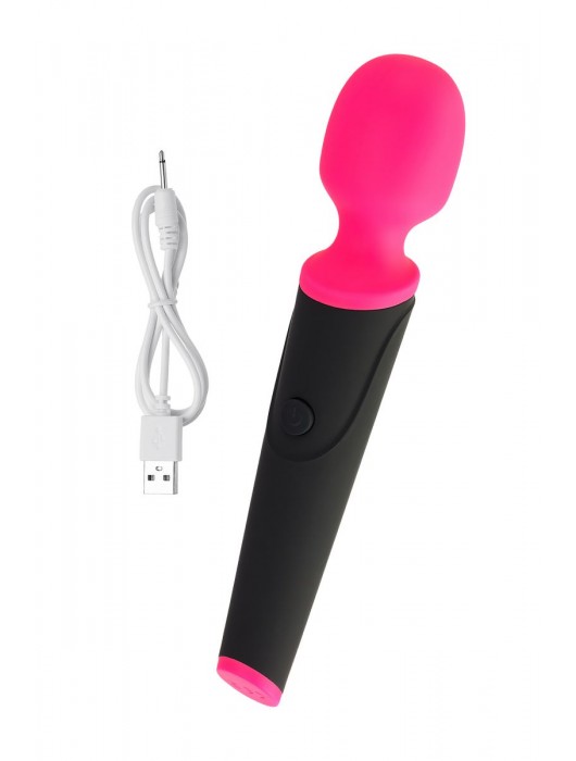 Черно-розовый вибростимулятор ASTER - 19,5 см. - ToyFa