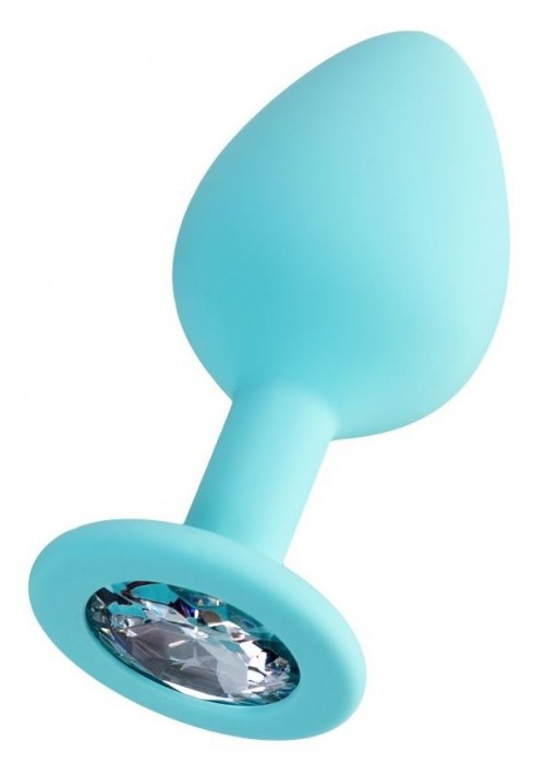 Мятная анальная втулка Brilliant с прозрачным кристаллом - 8 см. - ToyFa - купить с доставкой в Саранске