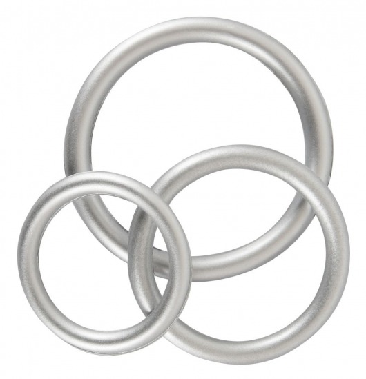 Набор из 3 эрекционных колец под металл Metallic Silicone Cock Ring Set - Orion - в Саранске купить с доставкой