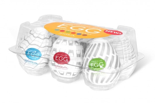 Набор из 6 мастурбаторов Tenga EGG Easy Beat с различным рельефом - Tenga - в Саранске купить с доставкой