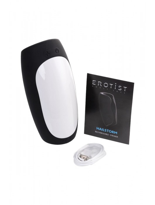 Черно-белый перезаряжаемый мастурбатор Erotist Hailstorm - Erotist Adult Toys - в Саранске купить с доставкой