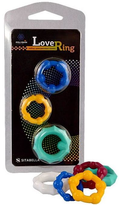 Набор из 3 цветных эрекционных колец Love Ring - Sitabella - в Саранске купить с доставкой
