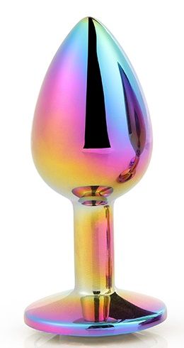 Голографическая анальная втулка с радужным кристаллом - 7,1 см. - Dream Toys - купить с доставкой в Саранске