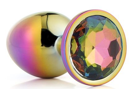 Голографическая анальная втулка с радужным кристаллом - 7,1 см. - Dream Toys - купить с доставкой в Саранске