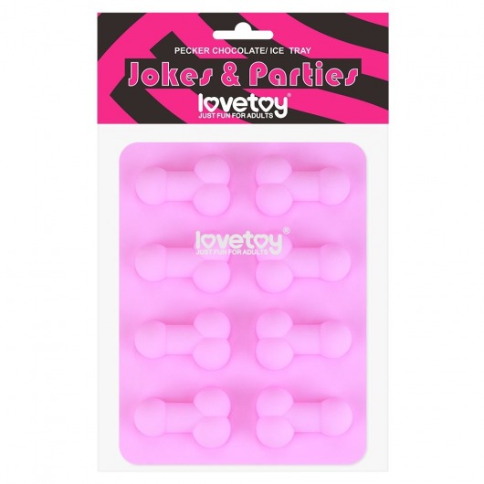 Розовая формочка для льда и шоколада Pecker Chocolate/Ice Tray - Lovetoy - купить с доставкой в Саранске