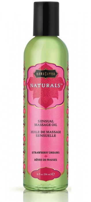 Массажное масло Naturals Strawberry Dreams с ароматом клубники - 236 мл. - Kama Sutra - купить с доставкой в Саранске