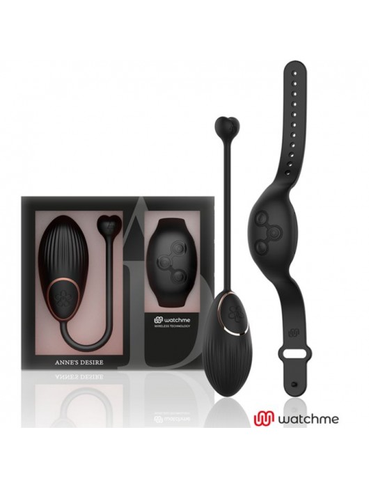 Черное виброяйцо с пультом-часами Anne s Desire Vibro Egg Wireless Watchme - DreamLove