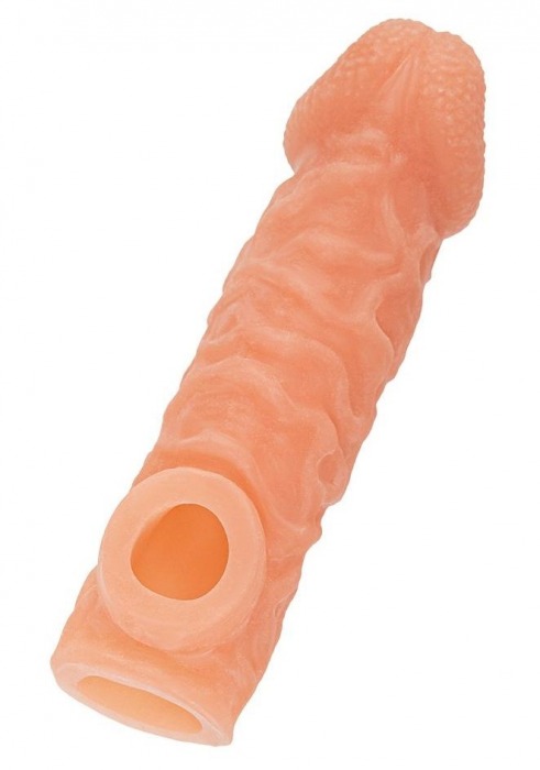 Телесная закрытая насадка с шершавой головкой Cock Sleeve Size L - 17,6 см. - KOKOS - в Саранске купить с доставкой