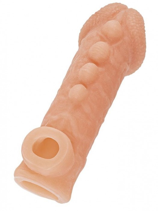 Телесная закрытая насадка с шишечками Cock Sleeve Size M - 15,6 см. - KOKOS - в Саранске купить с доставкой