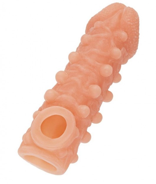 Телесная закрытая насадка с шариками Cock Sleeve Size S - 13,8 см. - KOKOS - в Саранске купить с доставкой