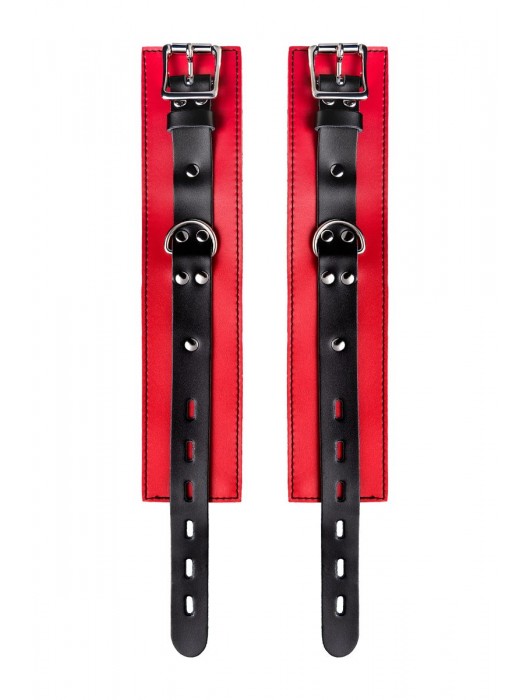 Красно-черные оковы на ноги из кожи - ToyFa - купить с доставкой в Саранске