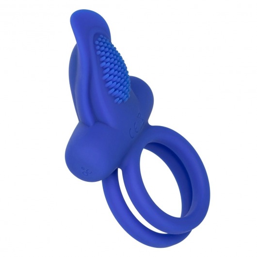 Синее перезаряжаемое эрекционное кольцо Silicone Rechargeable Dual Pleaser Enhancer - California Exotic Novelties - в Саранске купить с доставкой