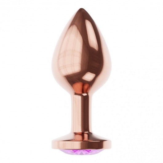 Пробка цвета розового золота с фиолетовым кристаллом Diamond Amethyst Shine S - 7,2 см. - Lola Games - купить с доставкой в Саранске