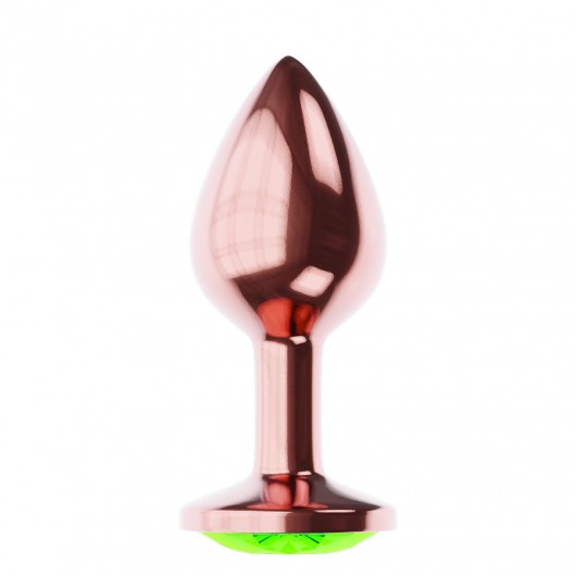 Пробка цвета розового золота с лаймовым кристаллом Diamond Emerald Shine S - 7,2 см. - Lola Games - купить с доставкой в Саранске