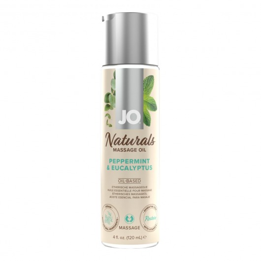 Массажное масло с ароматом перечной мяты и эвкалипта JO Naturals Peppermint   Eucalyptus - 120 мл. - System JO - купить с доставкой в Саранске