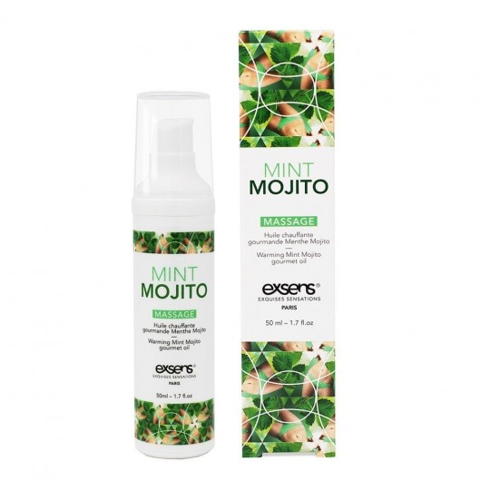 Разогревающее массажное масло с ароматом мохито Gourmet Mint Mojito - 50 мл. - Exsens - купить с доставкой в Саранске